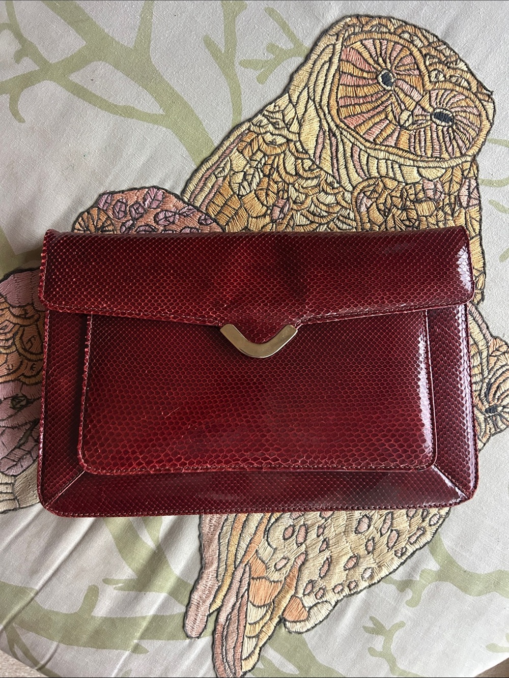 Vintage 1970s Made in Argentina for Burdines Snake Skin Leather Bag/Clutch